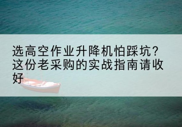 惠州高空作业升降机厂家推荐-选高空作业升降机怕踩坑？这份老采购的实战指南请收好